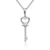 Подвеска «Ключ» из белого золота с фианитами 03-3141-00-401-1120-03 Platina Jewelry