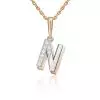 Подвеска «Буква N» из комбинированного золота с фианитами 03-3419-N-401-1111 Platina Jewelry