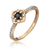 Кольцо из красного золота с сапфиром и бриллиантами 01-1443-00-105-1110-30 Platina Jewelry