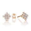 Серьги-пусеты из красного золота с бриллиантами 02-0361-00-101-1110-30 Platina Jewelry