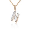 Подвеска «Буква N» из комбинированного золота с фианитами 03-3419-N-401-1111 Platina Jewelry