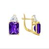 Золотые серьги 21804477 Granat