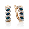 Серьги с английским замком из красного золота с бриллиантами 2020347 Platina Jewelry