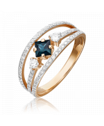Кольцо из красного золота с сапфиром и бриллиантами 01-1423-00-105-1110-30 Platina Jewelry