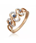 Кольцо из красного золота с сапфирами и бриллиантами 01-2255-00-105-1110-30 Platina Jewelry