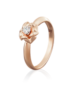 Помолвочное кольцо «Цветок» из красного золота с бриллиантом 01-5018-00-101-1110-30 Platina Jewelry