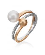 Кольцо из комбинированного золота с жемчугом культивированным 01-5333-00-301-1111-31 Platina Jewelry