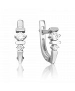 Серьги с английским замком из белого золота с бриллиантами 02-0358-00-101-1120-30 Platina Jewelry