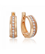 Серьги с английским замком из красного золота с бриллиантами 02-0614-00-101-1110-30 Platina Jewelry