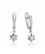 Серьги с английским замком из белого золота с бриллиантом 02-0934-00-101-1120-30 Platina Jewelry