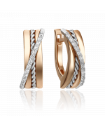 Серьги с английским замком из комбинированного золота с бриллиантами 02-4341-00-101-1111-30 Platina Jewelry