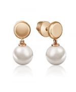 Серьги-пусеты из красного золота с жемчугом культивированным 02-4446-00-301-1110-31 Platina Jewelry