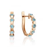 Серьги с английским замком из красного золота с топазами 02-4518-00-201-1110-57 Platina Jewelry