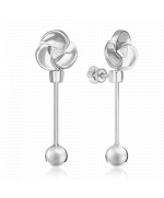 Серьги-пусеты из белого золота с бриллиантами 02-5012-00-101-1120 Platina Jewelry