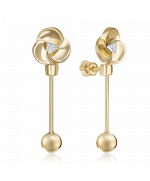 Серьги-пусеты из комбинированного золота с бриллиантами 02-5012-00-101-1121 Platina Jewelry