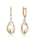 Серьги с английским замком из комбинированного золота с натуральным топазом white 02-5025-00-201-1121 Platina Jewelry