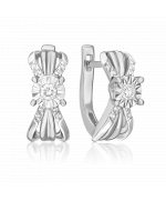 Серьги с английским замком из белого золота с бриллиантами 02-5213-00-101-1120 Platina Jewelry