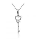 Подвеска «Ключ» из белого золота с фианитами 03-3141-00-401-1120-03 Platina Jewelry