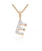 Подвеска «Буква Е» из комбинированного золота с фианитами 03-3418-Е-401-1111 Platina Jewelry