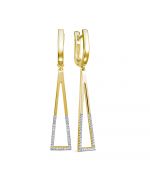 Серьги из желтого золота ЛЕТО c бриллиантами 275-2300