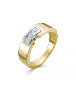 Кольцо из белого и желтого золота ЛЕТО 688-1300 c бриллиантами