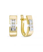 Серьги из желтого золота ЛЕТО c бриллиантами 688-2300
