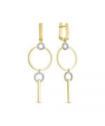 Серьги из желтого золота ЛЕТО c бриллиантами 693-2300