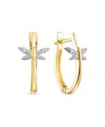 Серьги из желтого золота ЛЕТО c бриллиантами 703-2320