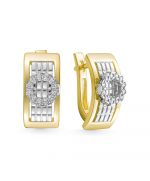 Серьги из желтого золота ЛЕТО c бриллиантами 755-2320