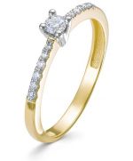 Кольцо из белого и желтого золота ЛЕТО 611-1300 с бриллиантами