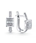 Серьги из белого золота ЛЕТО c бриллиантами 1173-2200
