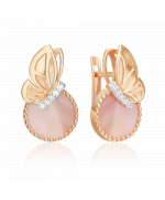 Серьги с английским замком из красного золота 02-5458-00-752-1110 Platina Jewelry