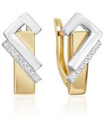 Серьги с английским замком из золота с натуральным топазом white 02-5122-00-401-1121 Platina Jewelry