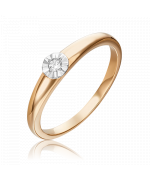 Кольцо из красного золота с бриллиантом 01-1510-00-101-1110-30 Platina Jewelry