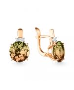 Золотые серьги 21803280 Granat