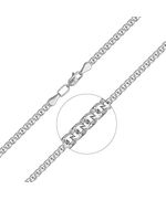 Цепь из белого золота (плетение бисмарк) 21-2711-050-1120-19 Platina Jewelry