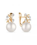 Золотые серьги 21802715 Granat