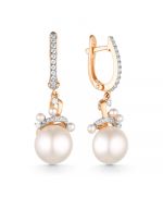 Золотые серьги 21802770 Granat