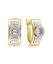 Серьги из желтого золота ЛЕТО c бриллиантами 755-2320