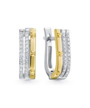 Серьги из белого и желтого золота ЛЕТО c бриллиантами 781-2230