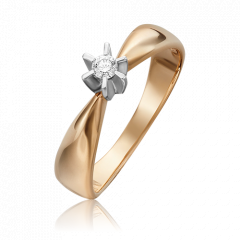 Золотое кольцо с бриллиантом 01-0149-00-101-1111-30 Platina Jewelry