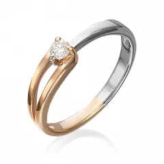 Кольцо из комбинированного золота с бриллиантом 01-0441-00-101-1111-30 Platina Jewelry