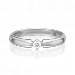 Обручальное кольцо из белого золота с бриллиантом 01-0858-00-101-1120-30 Platina Jewelry