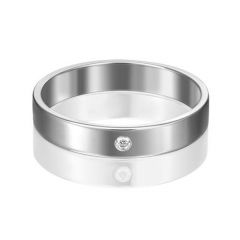 Обручальное кольцо из белого золота с бриллиантом 01-1128-00-101-1120-30 Platina Jewelry, Размер: 17