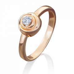 Помолвочное кольцо «Бутон» из красного золота с бриллиантом 01-5000-00-101-1110-30 Platina Jewelry