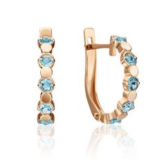 Серьги с английским замком из красного золота с топазами 02-4518-00-201-1110-57 Platina Jewelry