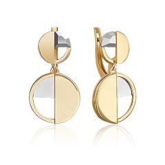 Серьги с английским замком из комбинированного золота 02-5052-00-000-1121 Platina Jewelry