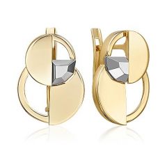 Серьги с английским замком из комбинированного золота 02-5053-00-000-1121 Platina Jewelry