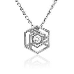 Подвеска из белого золота с фианитом 03-3059-00-401-1120-66 Platina Jewelry