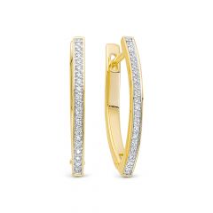 Серьги из желтого золота ЛЕТО c бриллиантами 212-2300